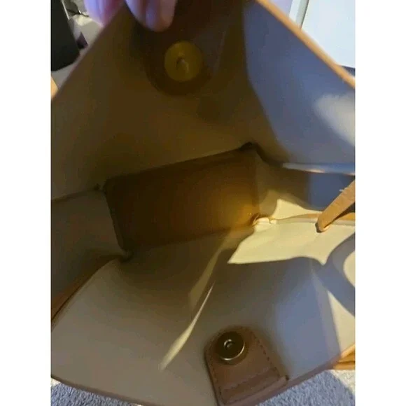 Antik Kraft Soft Vegan Shoulder Tote Detachable Pouch Brown Snap Closure - Picture 6 of 11